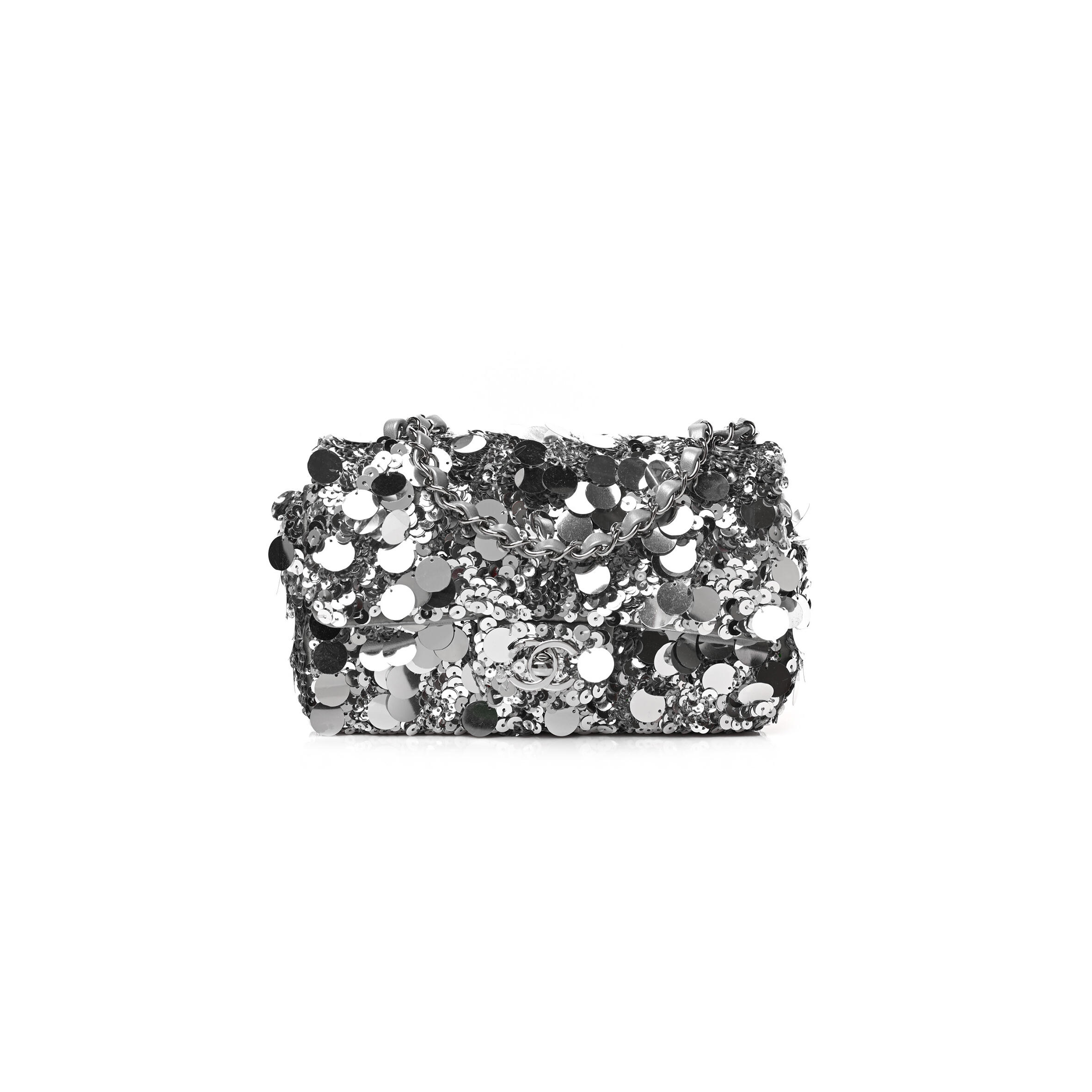 Ch**el sequin mini rectangular flap silver (20*13*6cm)